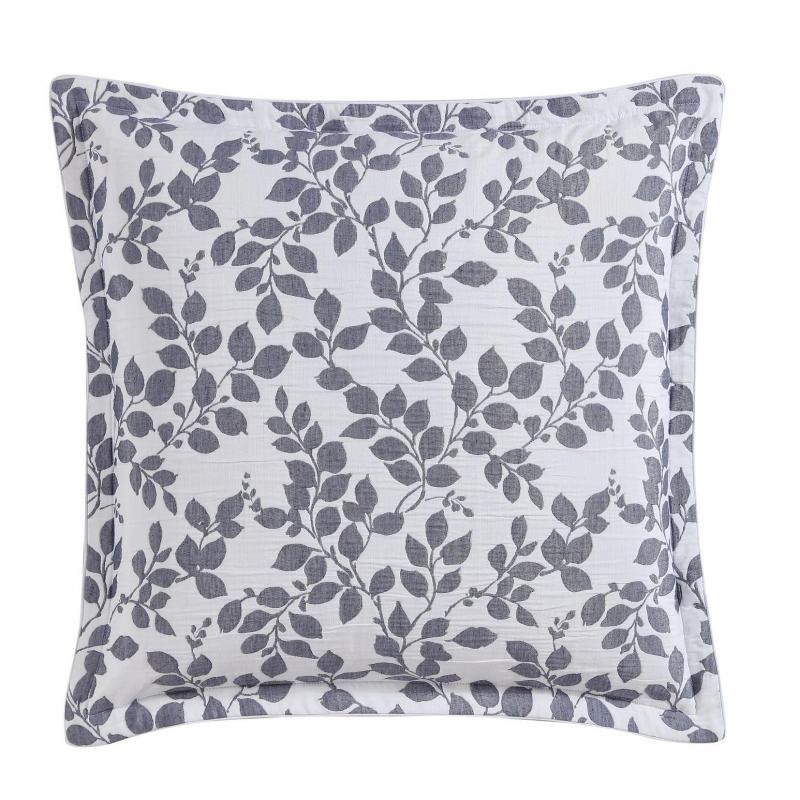 Private Collection Wynter Navy Yarn Dyed Jacquard European Pillowcase 65x65cm | Navy